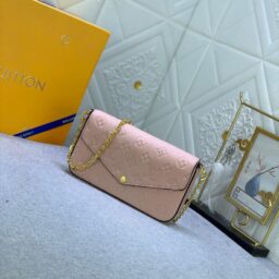 AA-032 Pochette Félicie Monogram Empreinte leather Pink 老花/压花卡夹三合一 压花粉  21*12*3