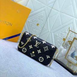 AA-034 LV老花/压花卡夹三合一 彩花黑  21*12*3