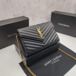AA-039 YSL86信封 黑色金  23*14*5