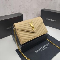 AA-041 YSL86信封 卡其金  23*14*5
