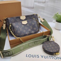 AA-017 Multi Pochette Accessoires green 麻将三件套 绿色带  25*15*6