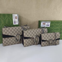 AA-084 GUCCI老花/荔枝纹酒神 黑色小号  16.5*10.5*5.5