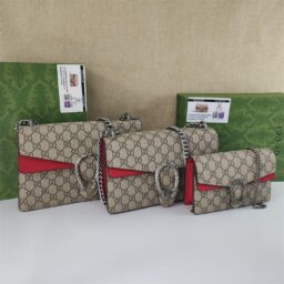 AA-087 GUCCI老花/荔枝纹酒神 红色小号  16.5*10.5*5.5