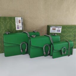 AA-090 GUCCI老花/荔枝纹酒神 荔枝纹小号绿  16.5*10.5*5.5