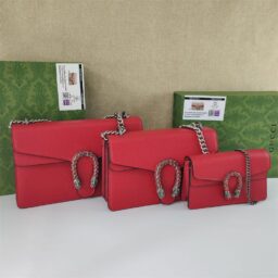 AA-093 GUCCI老花/荔枝纹酒神 荔枝纹小号红   16.5*10.5*5.5