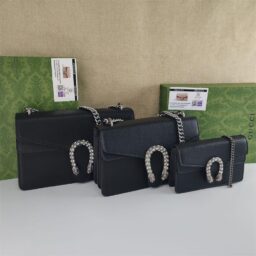 AA-099 GUCCI老花/荔枝纹酒神 荔枝纹小号黑  16.5*10.5*5.5